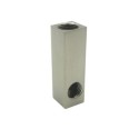 Prisma rectangular acero mate con dos salidas 40mm