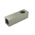 Prisma rectangular acero mate con dos salidas 40mm