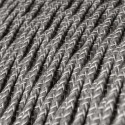 Cable textil lino gris trenzado para lámparas – Doble aislamiento CE