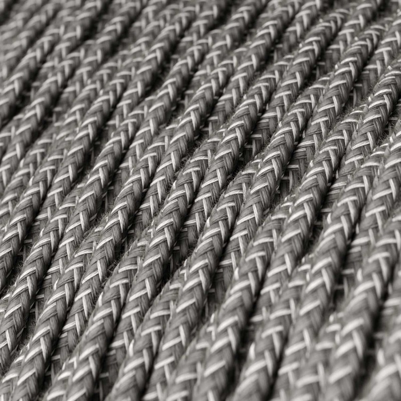 Cable decorativo textil trenzado a metros homologado lino gris