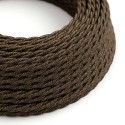 Cable decorativo textil trenzado a metros homologado lino marrón