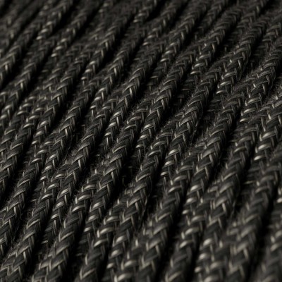 Cable decorativo textil trenzado a metros homologado lino antracita