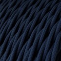 Cable decorativo textil trenzado acabado color azul