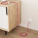 Cable decorativo textil trenzado acabado color rosa
