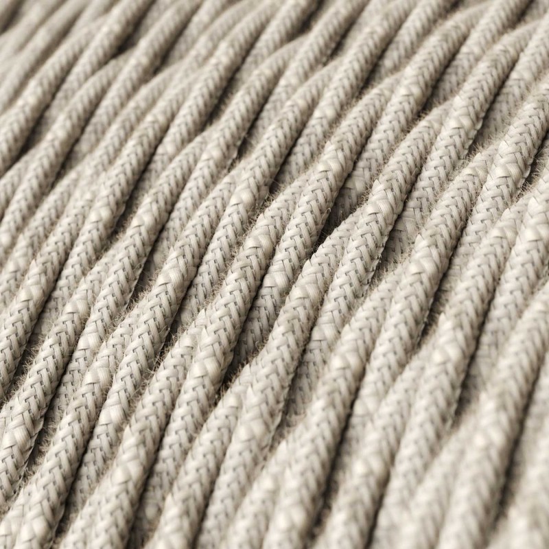 Cable decorativo textil trenzado acabado seda lino natural