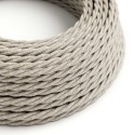 Cable decorativo textil trenzado acabado seda lino natural