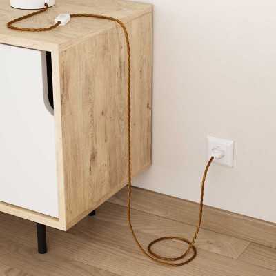 Cable decorativo textil trenzado acabado color dorado