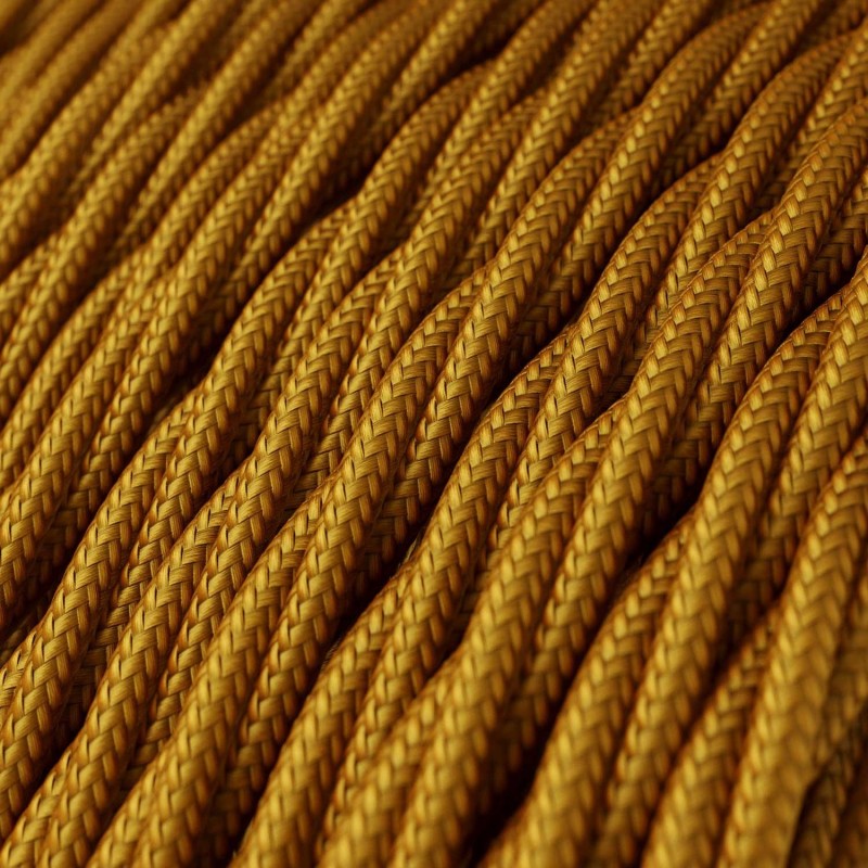 Cable decorativo textil trenzado acabado color dorado