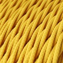 Cable decorativo textil trenzado acabado color amarillo