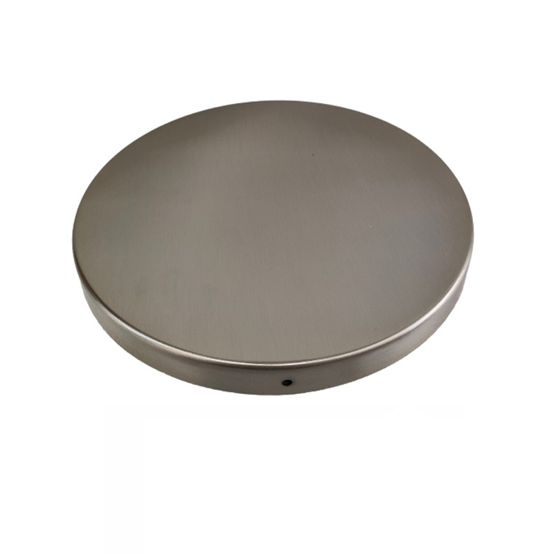 Soporte metal acero cepillado 250mm diámetro sin orificios