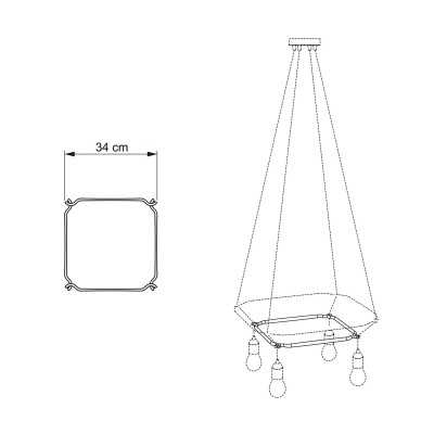 Bastidor cuadrado para crear colgantes de luz