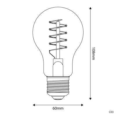 Bombilla LED filamento A60 4W  E27 regulable