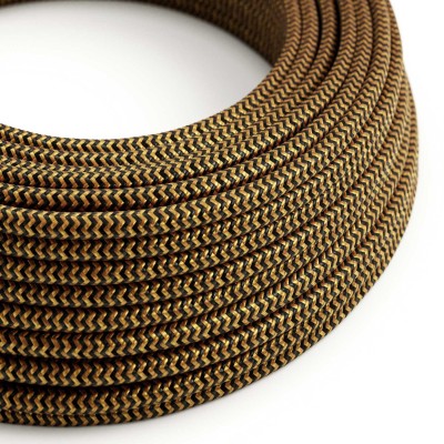 Cable decorativo textil a metros homologado bicolor oro