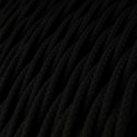 Cable decorativo textil trenzado acabado color negro