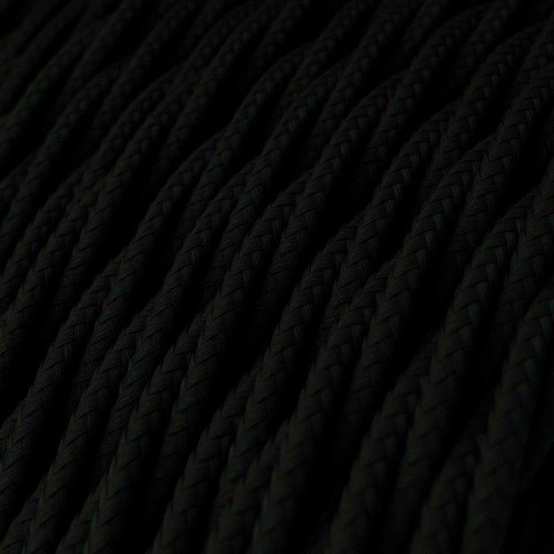 Cable decorativo textil trenzado acabado color negro