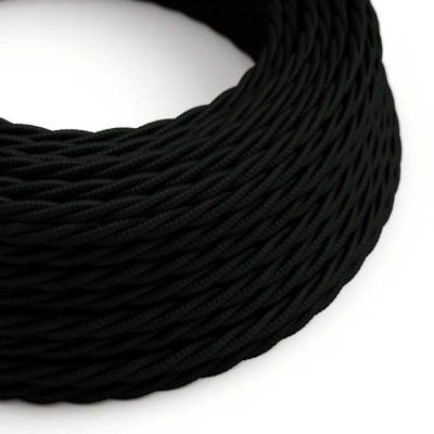 Cable decorativo textil trenzado acabado color negro