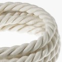 Cable trenzado decorativo rústico blanco roto 16mm grosor