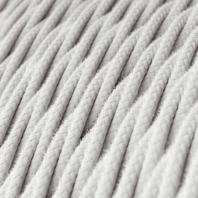 Cable decorativo textil trenzado acabado color blanco