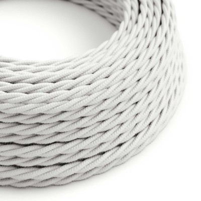 Cable decorativo textil trenzado acabado color blanco