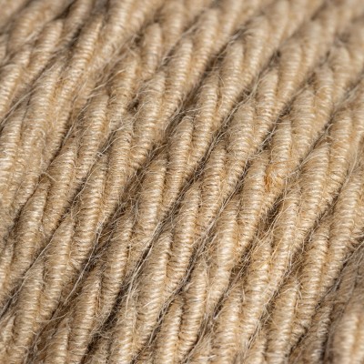 Cable decorativo textil trenzado acabado color yute