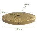 Soporte latón ovalado 129mm diámetro x 75mm y una salida