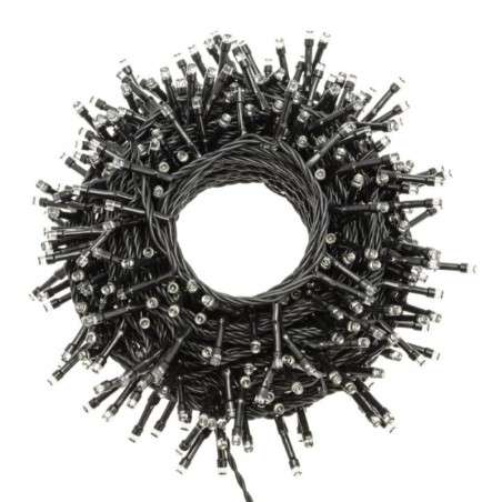 100 LED luz fría enlazable 7,5 mts programable c/negro exterior