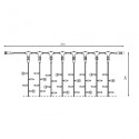 Cortina 500 LED blanco frio IP44 programable c/blanco 200x200