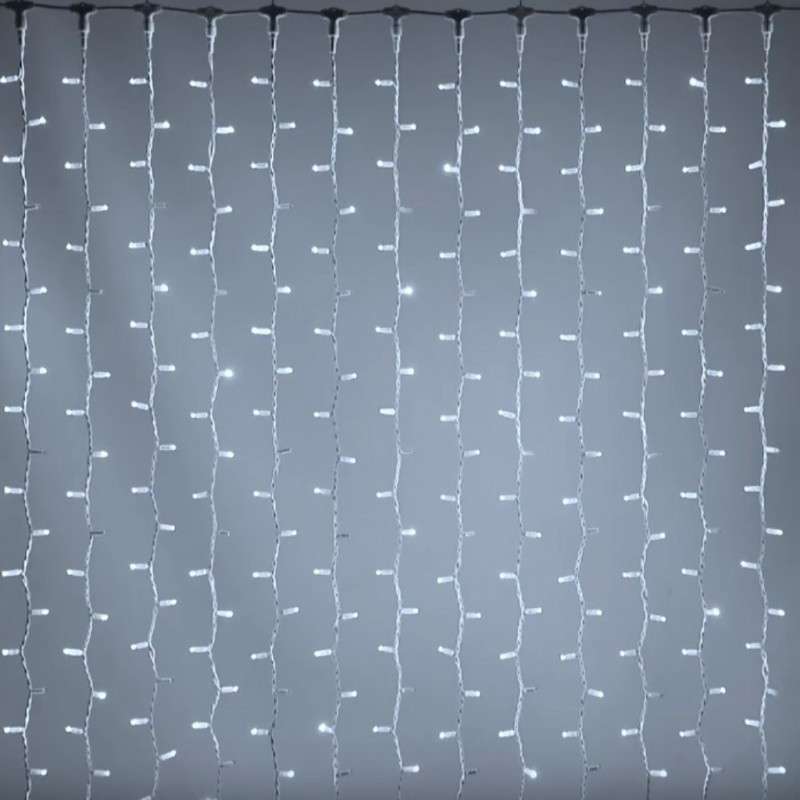 Cortina 500 LED blanco frio IP44 programable c/blanco 200x200