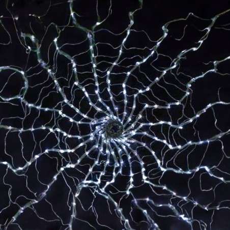 Tela de araña 600 LEDs luz fría programable 175cm diámetro