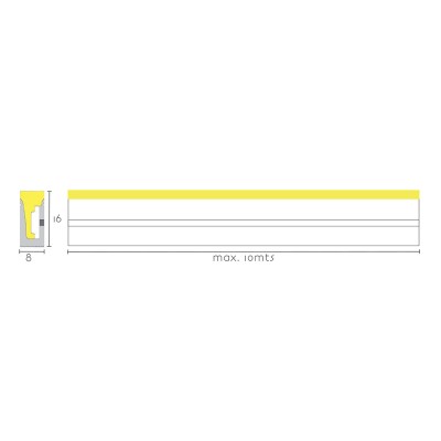 Neón LED 24V abertura 120º 12W/metro regulable IP67
