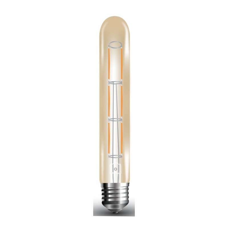 Bombilla tubular filamento ámbar E27 6W 600lm