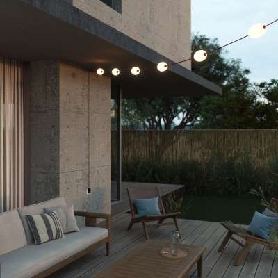 Guirnalda exterior IP67 6 luces 9 m | FABRICA TU LÁMPARA