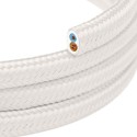 Cable decorativo textil plano a metros homologado color blanco