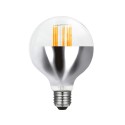 Bombilla LED  95mm 6W E27 cúpula invertida color cromado y