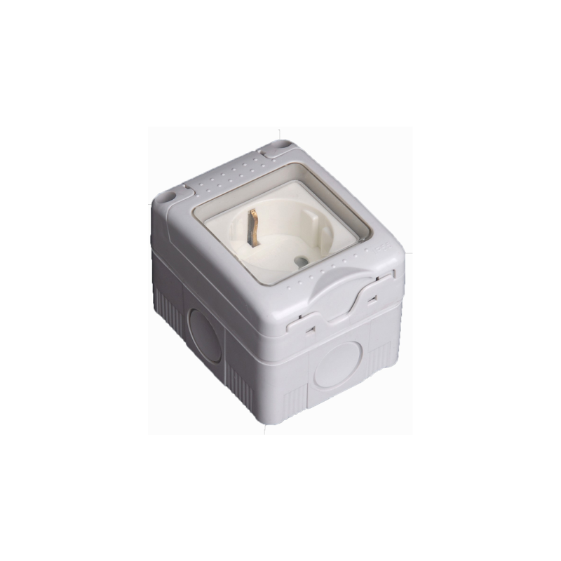 Base de enchufe estanca tipo schuko para superficie IP55