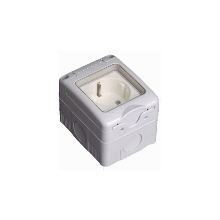Base de enchufe estanca tipo schuko para superficie IP55