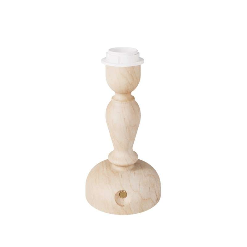 Base de lámpara recargable de madera sin cables para pantalla