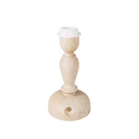 Base de lámpara recargable de madera sin cables para pantalla