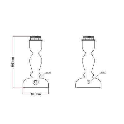 Base de lámpara recargable de madera sin cables para pantalla