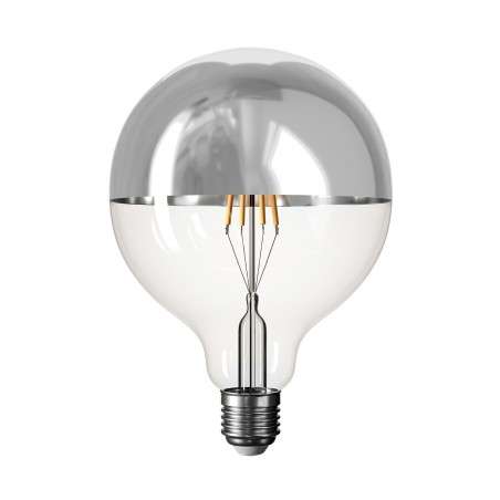Bombilla LED 125mm 5V 1,3W 110Lm E27 2500K regulable y cromada