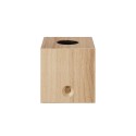 Base de lámpara recargable de madera sin cables forma cúbica