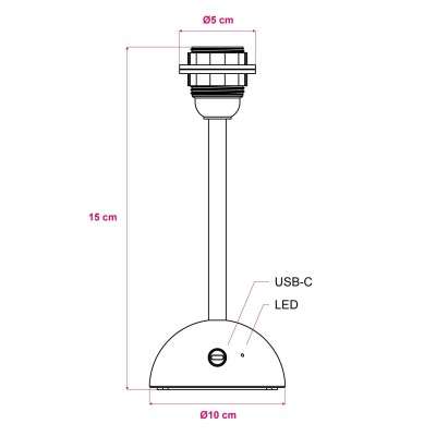 Base de lámpara madera, recargable sin cables y para pantalla