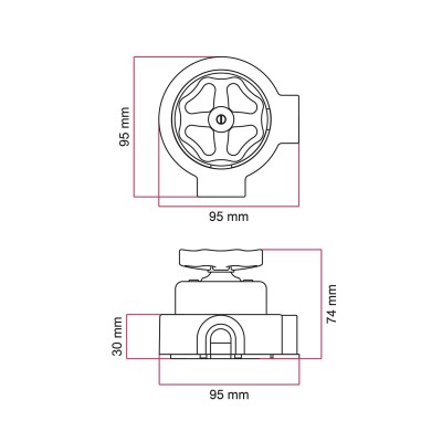 Interruptor porcelana pomo de rueda tubo 20 mm | Fábrica Tu Lámpara