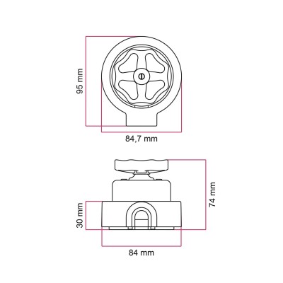 Interruptor porcelana pomo de rueda tubo 20 mm | Fábrica Tu Lámpara