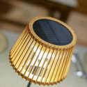 Lámpara solar de bambú con batería recargable sin cables