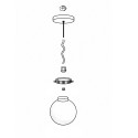 KIT CORE- Lámpara colgante con globo de cristal con cuello