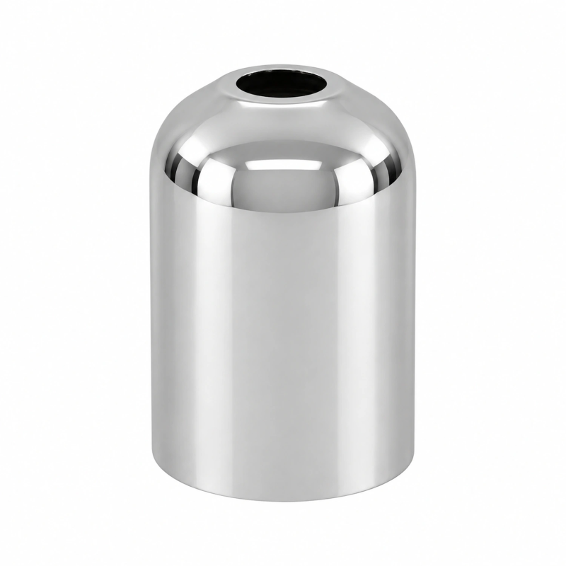 Cubreportalámparas corto E14 y G9 acabado cromo Ø33 × 43,5 mm