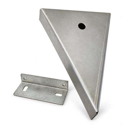 Soporte triangular para techo y pared 100 × 150 × 20 mm con soporte trasero