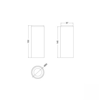 Pantalla cilíndrica de madera Ø60 × 150 mm con portalámparas E14