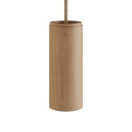 Pantalla cilíndrica de madera Ø60 × 150 mm con portalámparas E14